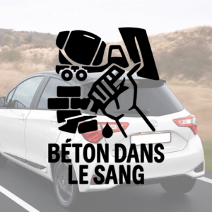 Béton dans le sang - mockup autocollant vinyle