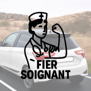 Fier soignant - mockup autocollant vinyle