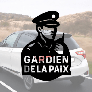 Gardien de la paix - mockup autocollant vinyle