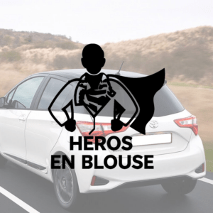 Héros en blouse - mockup autocollant vinyle