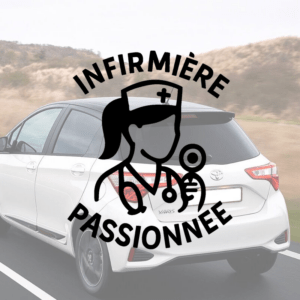 Infirmière passionnée - mockup autocollant vinyle