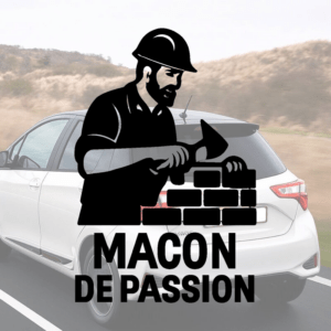 Maçon de passion - mockup autocollant vinyle