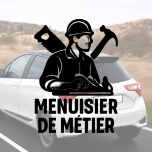 Menuisier de métier - mockup autocollant vinyle