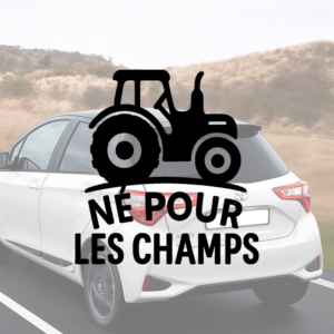 Né pour les champs - mockup autocollant vinyle