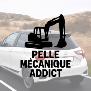 Pelle mécanique addict - mockup autocollant vinyle
