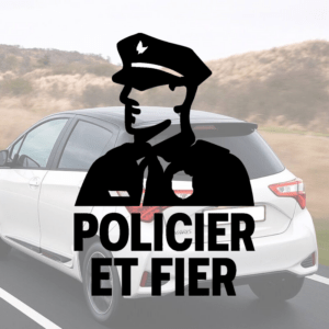 Policier et fier - mockup autocollant vinyle