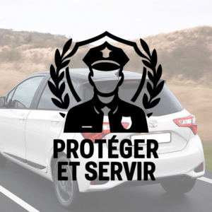 Protéger et servir - mockup autocollant vinyle