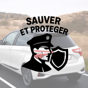 Sauver et protéger - mockup autocollant vinyle