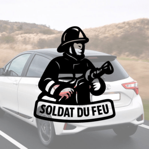 Soldat du feu - mockup autocollant vinyle