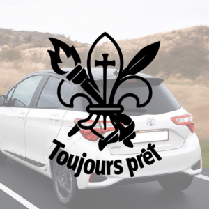 Toujours prêt - mockup autocollant vinyle