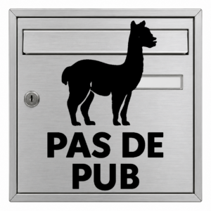Pas de Pub Alpaga - mockup autocollant vinyle