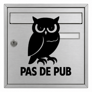 Pas de Pub Chouette - mockup autocollant vinyle