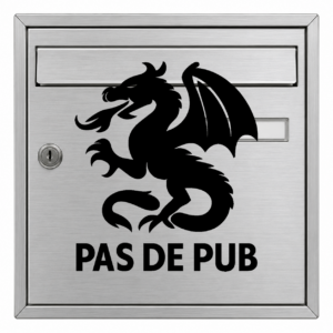 Pas de Pub Dragon - mockup autocollant vinyle