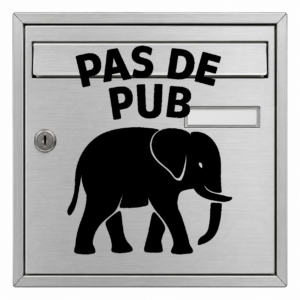 Pas de Pub Éléphant - mockup autocollant vinyle
