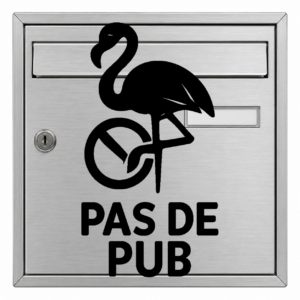 Pas de Pub Flamant rose - mockup autocollant vinyle