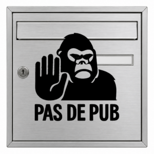 Pas de Pub Gorille - mockup autocollant vinyle