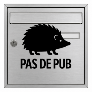 Pas de Pub Hérisson - mockup autocollant vinyle