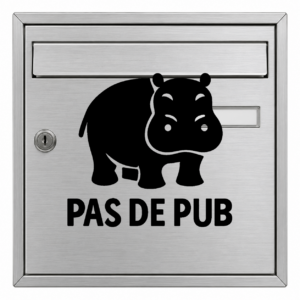 Pas de Pub Hippopotame - mockup autocollant vinyle