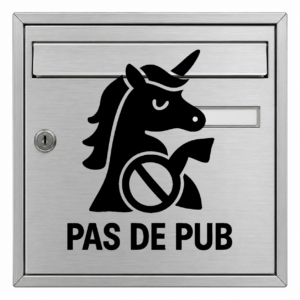 Pas de Pub Licorne - mockup autocollant vinyle