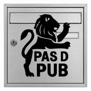 Pas de Pub Lion - mockup autocollant vinyle