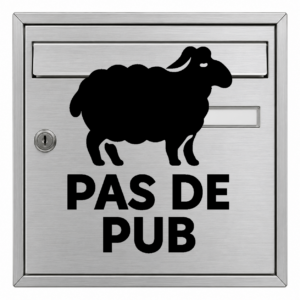 Pas de Pub Mouton - mockup autocollant vinyle