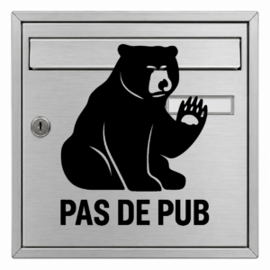 Pas de Pub Ours - mockup autocollant vinyle
