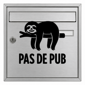Pas de Pub Paresseux - mockup autocollant vinyle