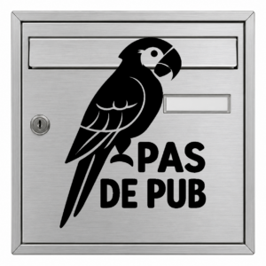 Pas de Pub Perroquet - mockup autocollant vinyle