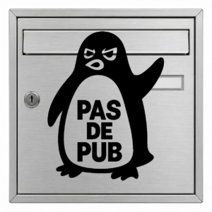 Pas de Pub Pingouin - mockup autocollant vinyle