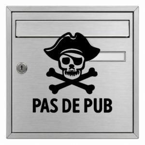 Pas de Pub Pirate - mockup autocollant vinyle