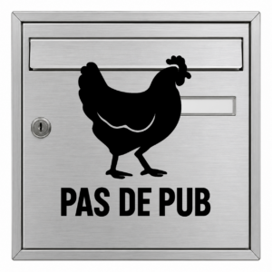 Pas de Pub Poule - mockup autocollant vinyle