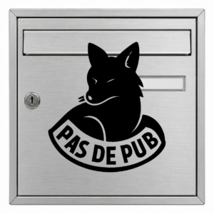 Pas de Pub Renard - mockup autocollant vinyle