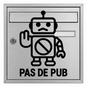 Pas de Pub Robot - mockup autocollant vinyle