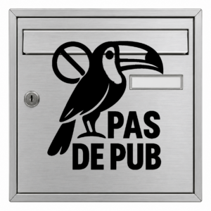 Pas de Pub Toucan - mockup autocollant vinyle