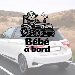 Bébé à bord agriculteur - aperçu sur vitre de voiture