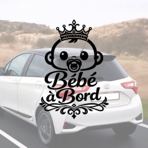 Bébé à bord couronne - aperçu sur vitre de voiture