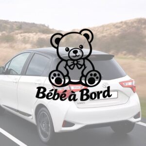 Bébé à bord ourson - aperçu sur vitre de voiture