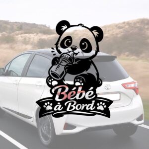 Bébé à bord panda - aperçu sur vitre de voiture