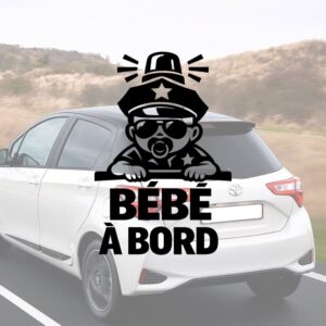 Bébé à bord policier - aperçu sur vitre de voiture