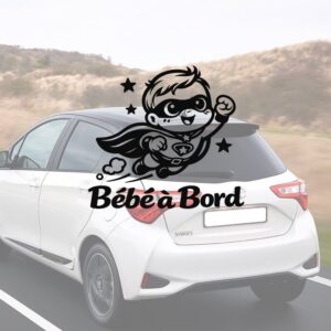 Bébé à bord super héros - aperçu sur vitre de voiture